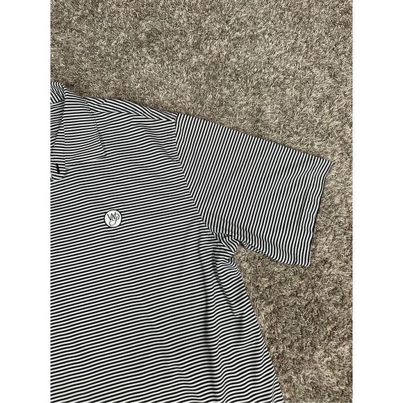 Peter Millar Summer Comfort Men’s XL Hemlock Performance Polo White/Black Stripe - Picture 5 of 10